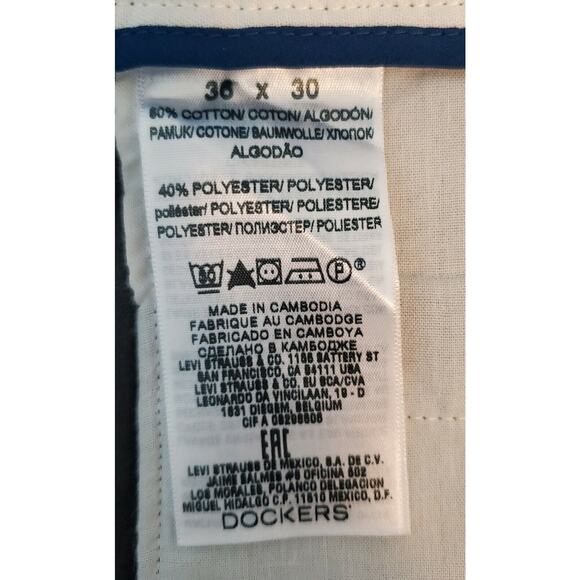 NEW DOCKERS MENS THE CLEAN KHAKI SLIM FIT GREY PANTS 36x29.5" See measurements - Picture 9 of 9